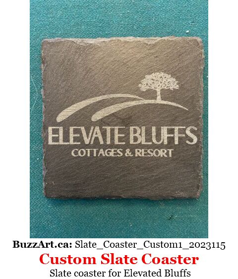 Slate coaster for Elevated Bluffs